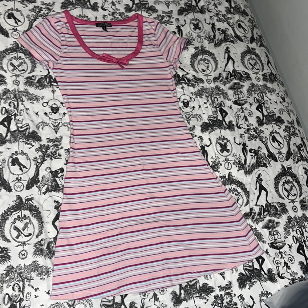 Dolls Kill striped pink dress
